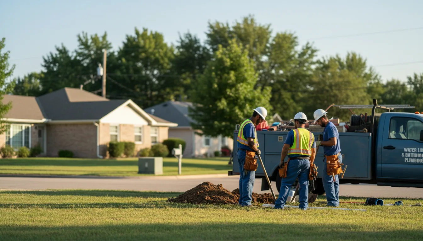 Residential water line and bathroom plumbing service in Clayton, NJ